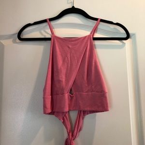 American Eagle Pink Crop Tank Top